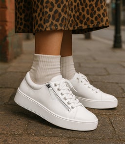 Laila All White Leather Sneakers Laila All White Leather Sneakers