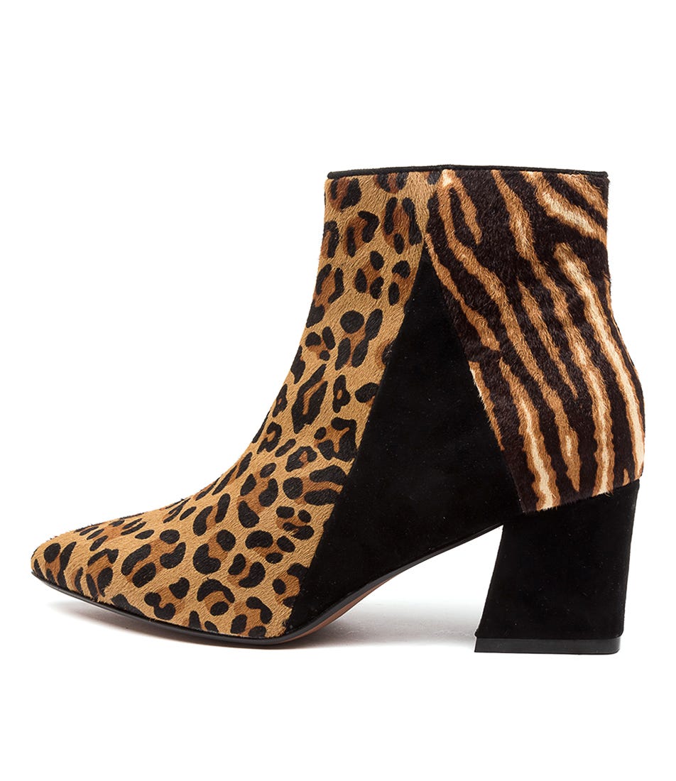 Buy Django & Juliette Mahi Dj Tan Leopard Dress Ankle Boots online with free shipping