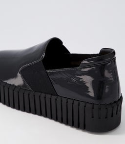 BECCA DJ BLACK BLACK SOLE PATENT LEATHER