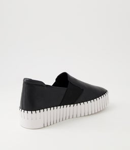 BECCA DJ BLACK WHITE SOLE LEATHER