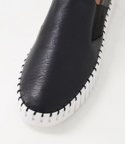 BECCA DJ BLACK WHITE SOLE LEATHER