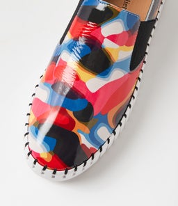 BECCA DJ BLACK SWIRL BLACK SOLE PATENT LEATHER