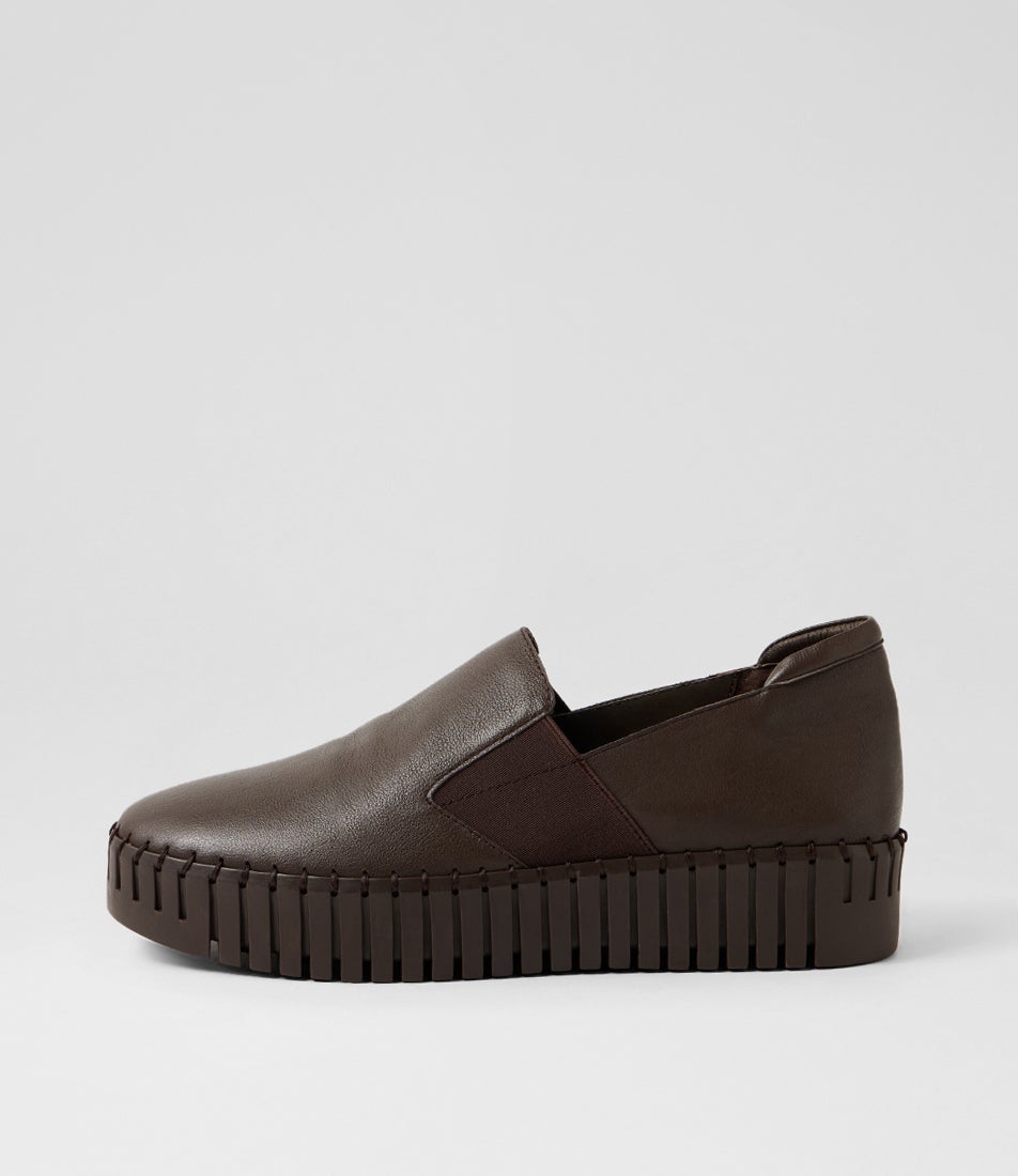 Becca Choc Leather Flat Shoes