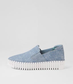 BECCA DJ BLUE DENIM WHITE SOLE LEATHER