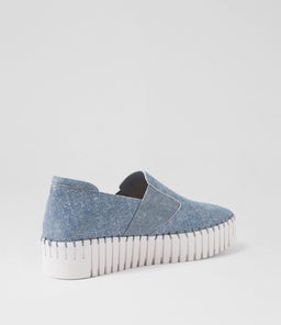 BECCA DJ BLUE DENIM WHITE SOLE LEATHER