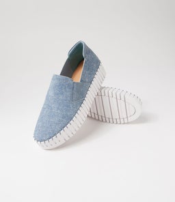 BECCA DJ BLUE DENIM WHITE SOLE LEATHER