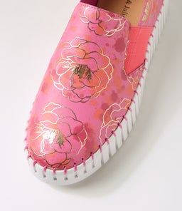 BECCA DJ PINK&ORANGE FLOWER LEATHER