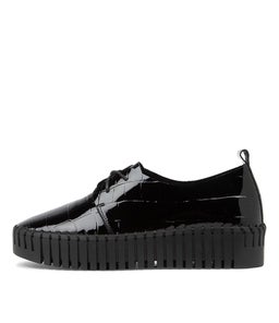 BRENDA DJ BLACK BLACK SOLE PATENT CROC