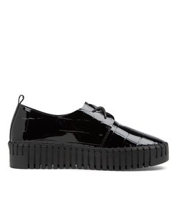 BRENDA DJ BLACK BLACK SOLE PATENT CROC