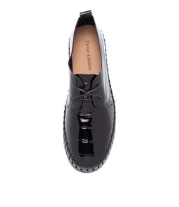 BRENDA DJ BLACK BLACK SOLE PATENT CROC