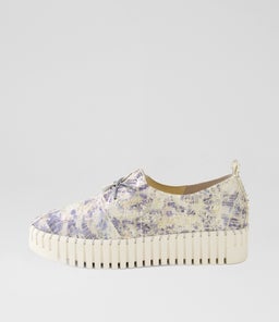 BRENDA DJ STEEL&OFF WHITE IVORY SOLE CUT LEATHER