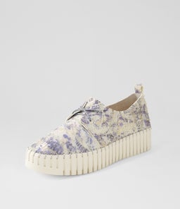 BRENDA DJ STEEL&OFF WHITE IVORY SOLE CUT LEATHER
