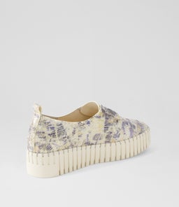 BRENDA DJ STEEL&OFF WHITE IVORY SOLE CUT LEATHER
