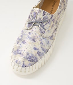 BRENDA DJ STEEL&OFF WHITE IVORY SOLE CUT LEATHER