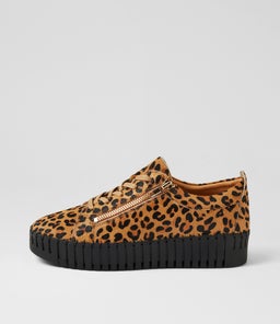 BUMP DJ TAN LEOPARD BLACK SOLE PONY