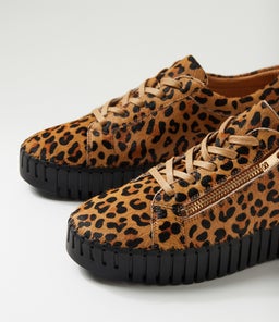 BUMP DJ TAN LEOPARD BLACK SOLE PONY