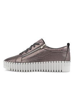 BUMP DJ PEWTER WHITE SOLE CROCO LEATHER