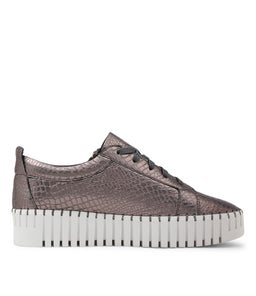 BUMP DJ PEWTER WHITE SOLE CROCO LEATHER