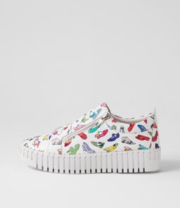 BUMP DJ WHITE SHOE PRINT LEATHER