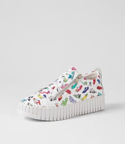 BUMP DJ WHITE SHOE PRINT LEATHER