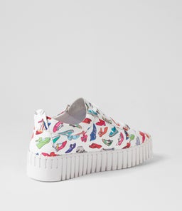 BUMP DJ WHITE SHOE PRINT LEATHER