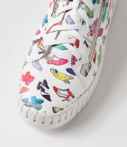 BUMP DJ WHITE SHOE PRINT LEATHER