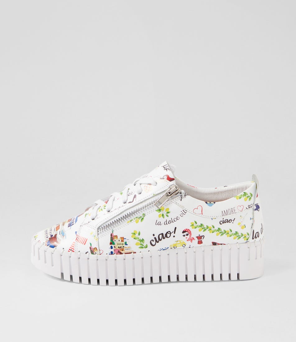 Bump Amalfi Print Leather Sneakers