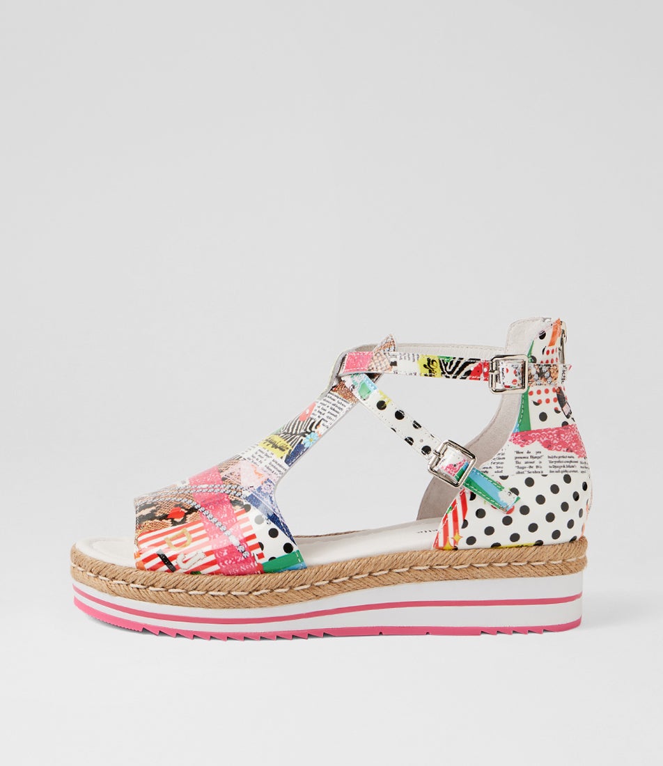 Alexys Collage 2 Print Patent Leather Sandals Alexys Collage 2 Print Patent Leather Sandals