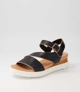 ALISA DJ BLACK WHITE SOLE LEATHER