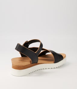 ALISA DJ BLACK WHITE SOLE LEATHER