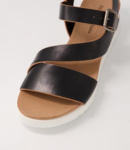 ALISA DJ BLACK WHITE SOLE LEATHER