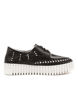 BRODIES DJ BLACK WHITE LEATHER