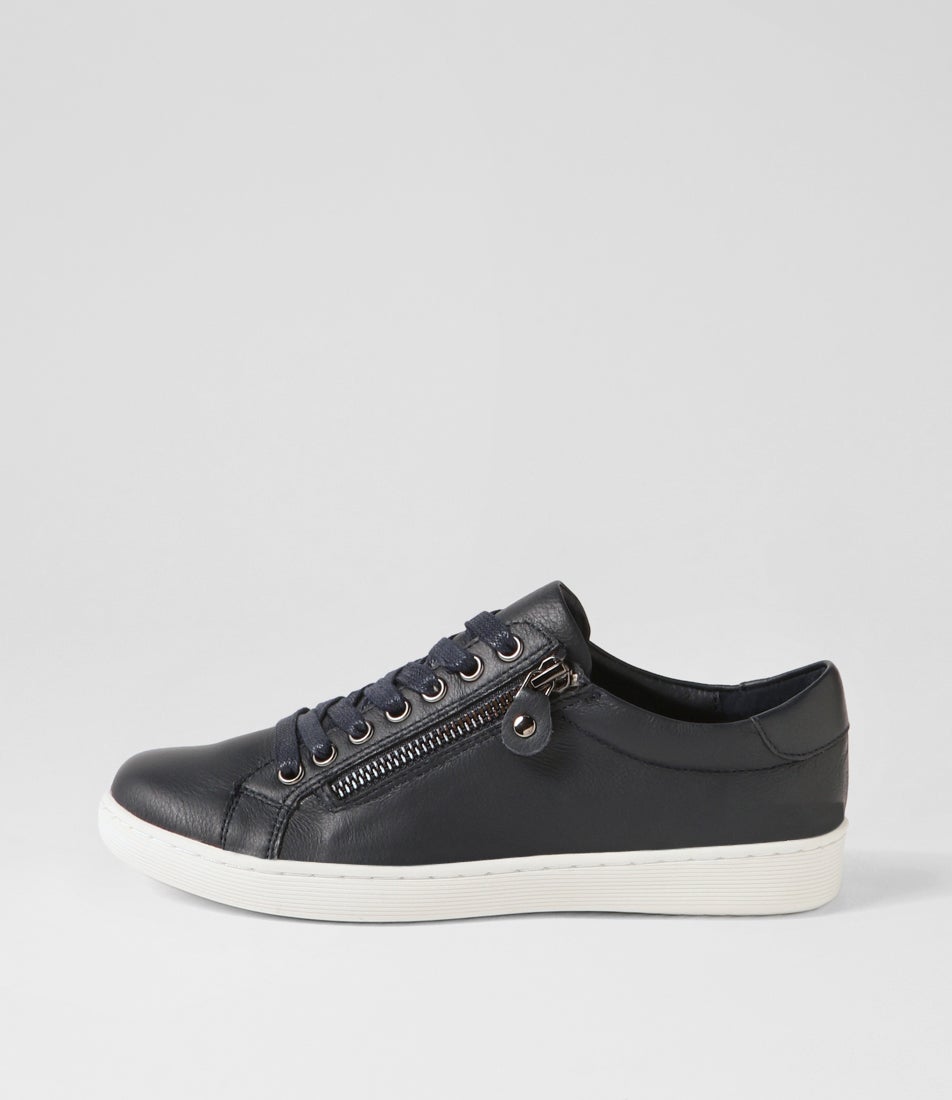 Donat Navy Leather Sneakers