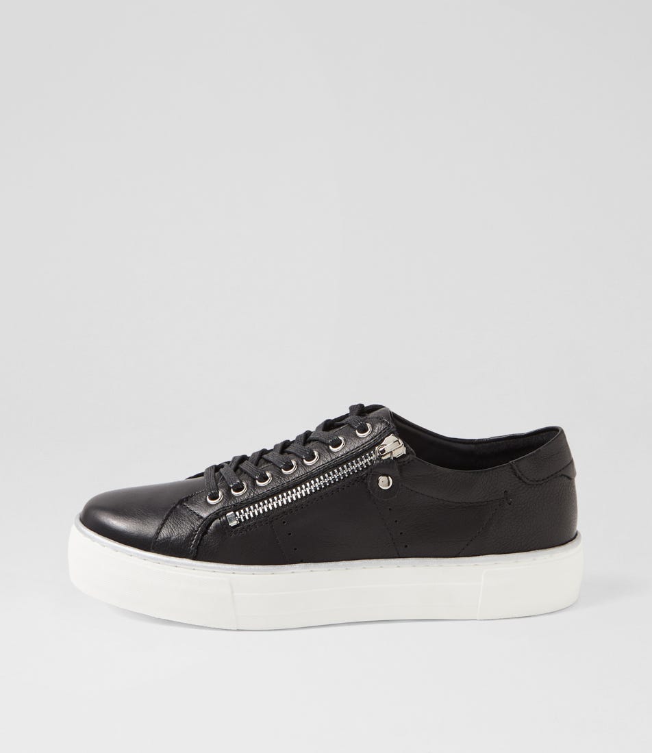 Froggy Black White Sole Leather Sneakers Froggy Black White Sole Leather Sneakers