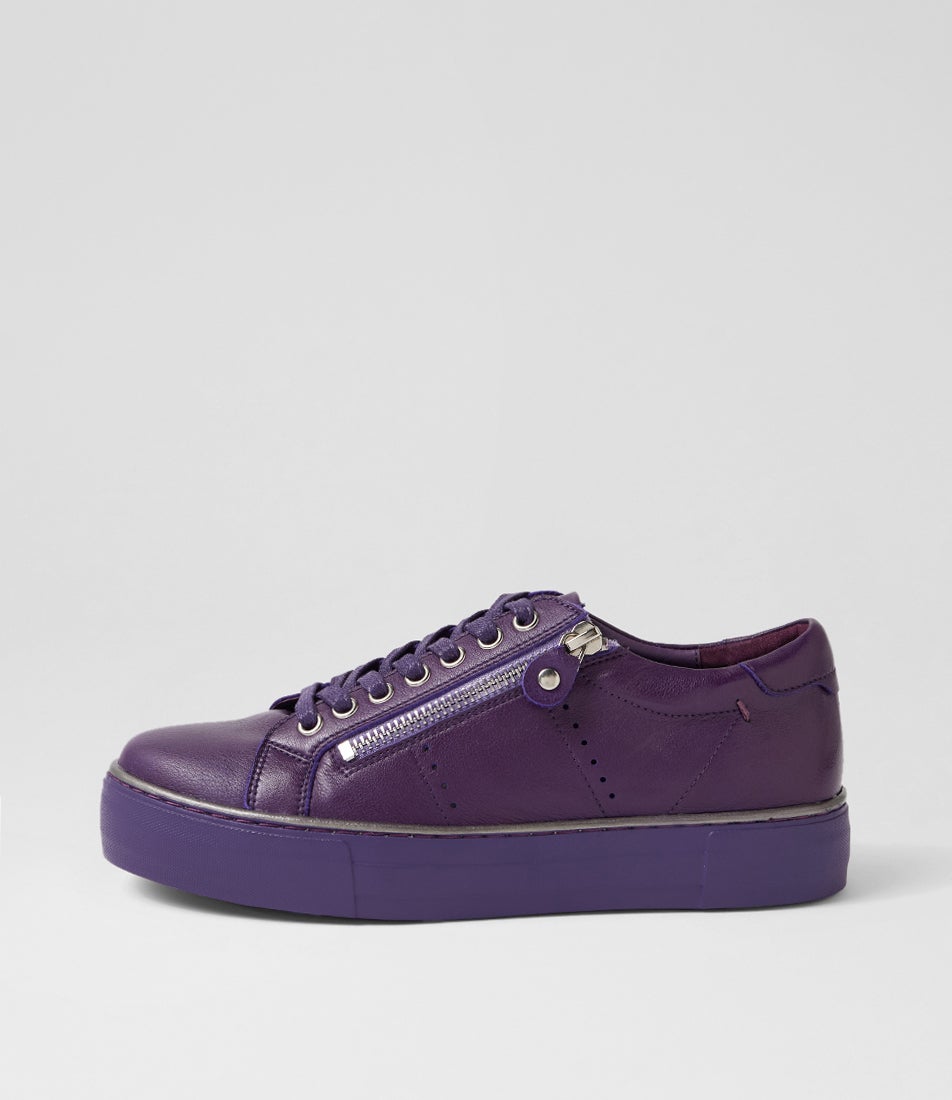 Froggy Purple Leather Sneakers