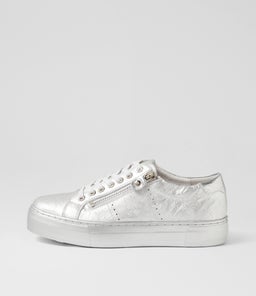 FROGGY DJ SILVER FLOWER EMBOSSED LEATHER