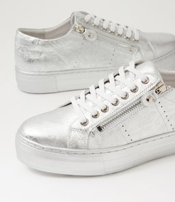 FROGGY DJ SILVER FLOWER EMBOSSED LEATHER