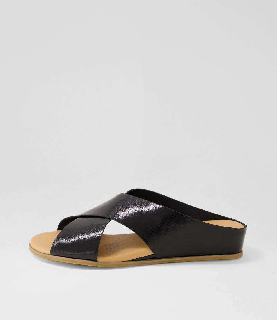 Harli Black Squares Metallic Leather Sandals