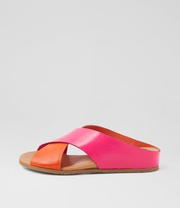 HARLI DJ NEW ORANGE HOT PINK LEATHER