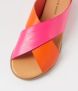 HARLI DJ NEW ORANGE HOT PINK LEATHER