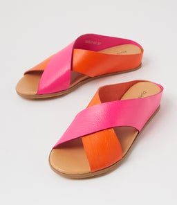 HARLI DJ NEW ORANGE HOT PINK LEATHER