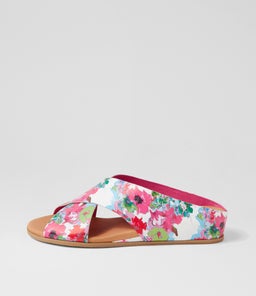 HARLI DJ BRIGHT POPPY PRINT LEATHER