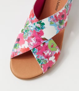 HARLI DJ BRIGHT POPPY PRINT LEATHER