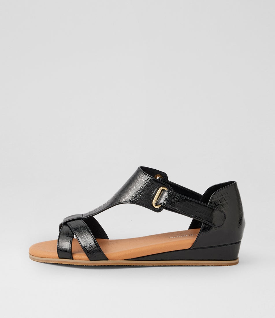 Hayzel Black Squares Metallic Leather Sandals Hayzel Black Squares Metallic Leather Sandals