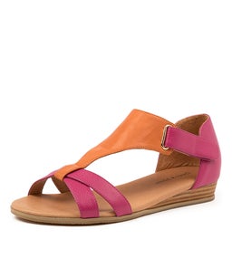 HAYZEL DJ FUCHSIA BRIGHT ORANGE LEATHER