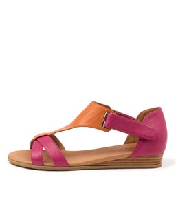 HAYZEL DJ FUCHSIA BRIGHT ORANGE LEATHER