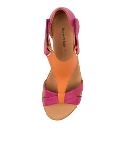 HAYZEL DJ FUCHSIA BRIGHT ORANGE LEATHER