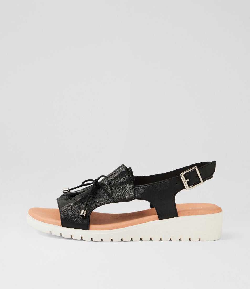 Malika Black White Leather Sandals Malika Black White Leather Sandals