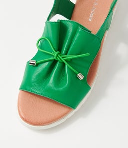 MALIKA DJ BRIGHT EMERALD WHITE SOLE LEATHER