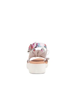 MALIKA DJ POPPY PRINT WHITE SOLE LEATHER